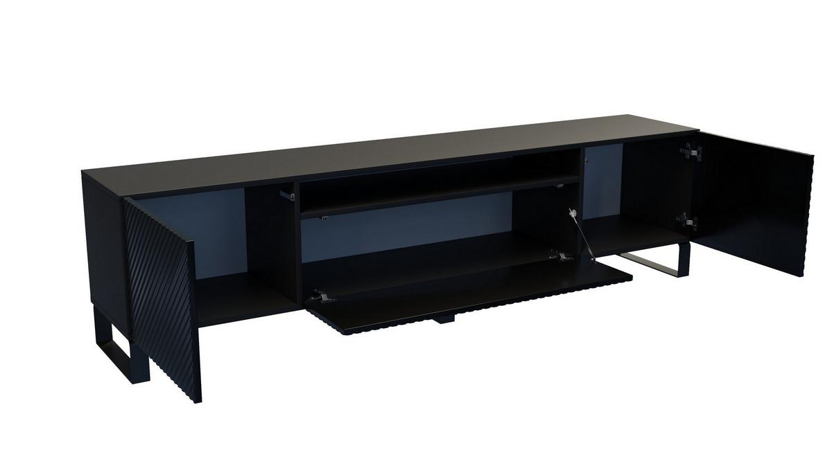 LOWBOARD CAVA 200/41/40 cm, Stand-TV-Schrank Schwarz - Schwarz, Holzwerkstoff (200/41/40cm) - MASSENO
