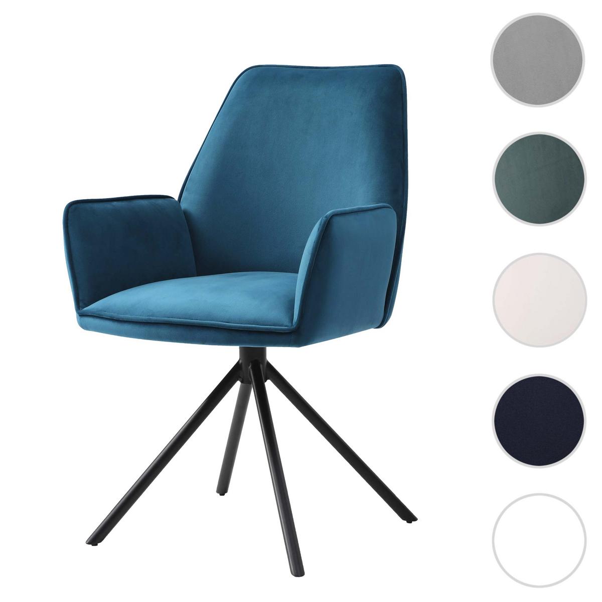 ESSZIMMERSTUHL Türkis, Schwarz - Türkis/Blau, Textil (60/86/60cm) - MCW