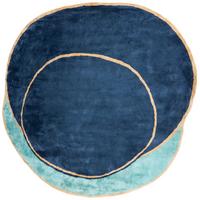 TEPPICH Marineblau 200/200 cm Viskose Kanrach - Hellblau, Textil (200/200cm) - Beliani