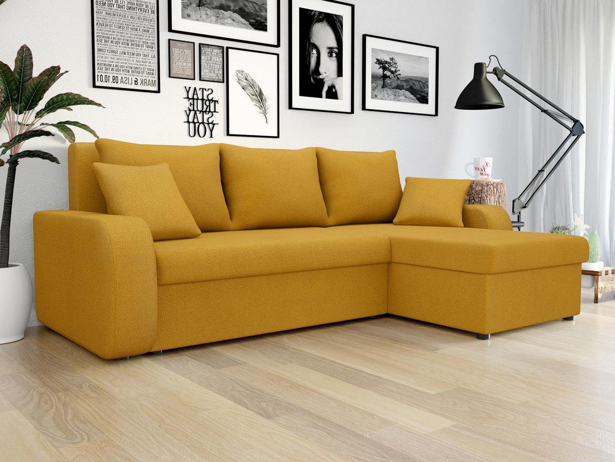 ECKSOFA Kris Lux - Schwarz/Orange, Holz/Kunststoff (238/147cm) - MIRJAN24