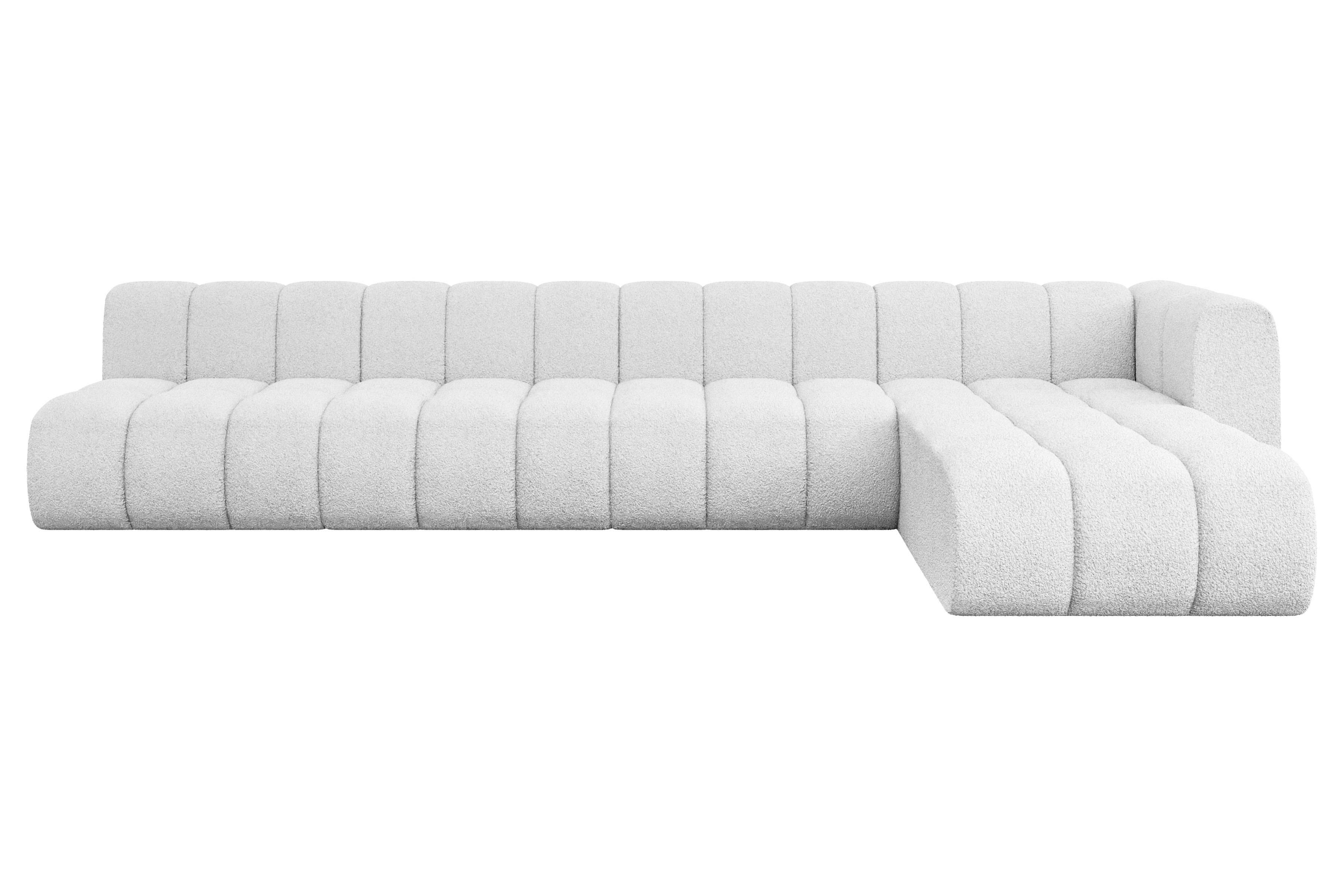 ECKSOFA modulares Sofa Darnel-L3 - 387x177x70 cm Weiß - Weiß, Holzwerkstoff/Textil (387/177cm) - ALTDECOR