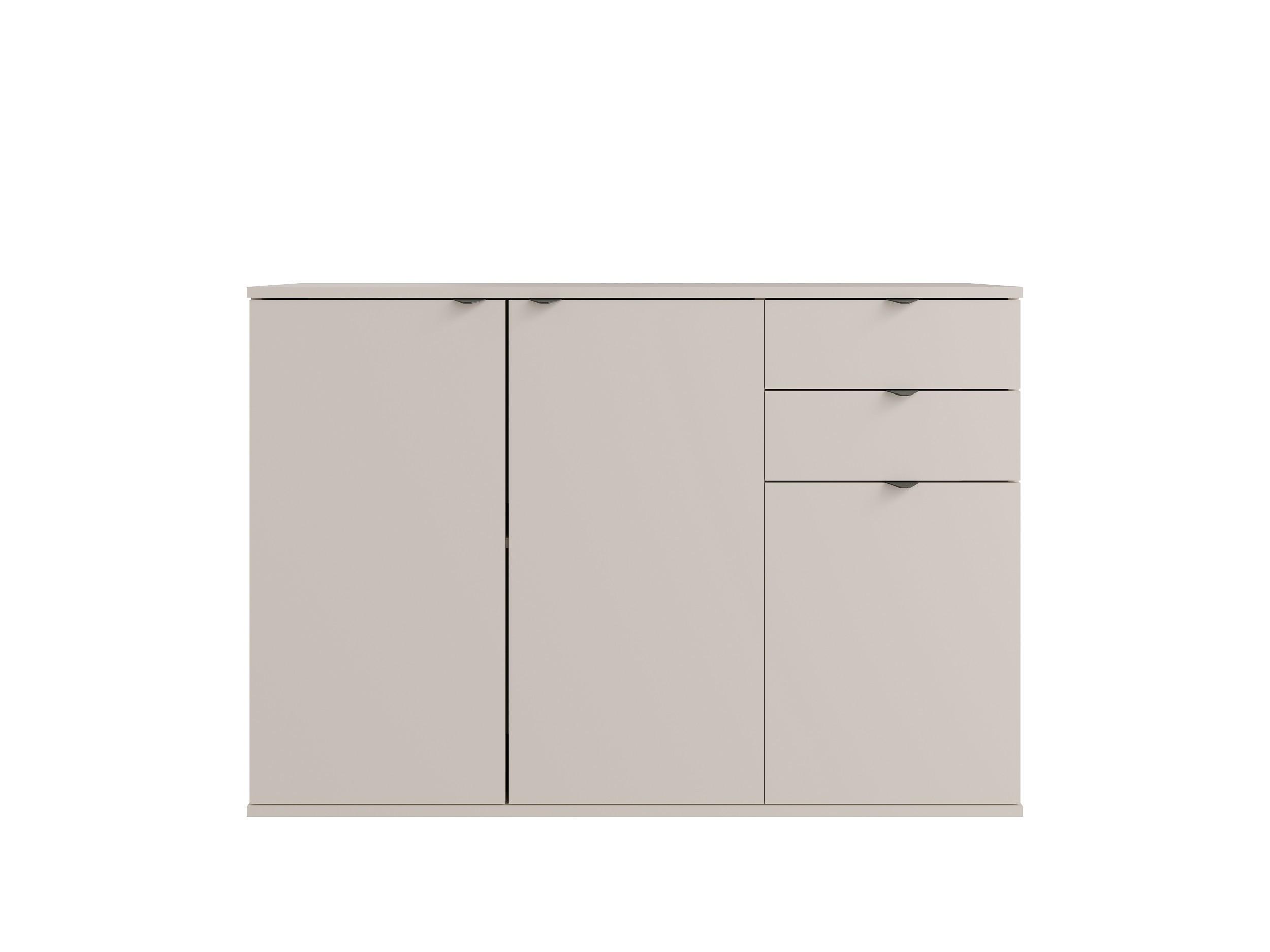 KOMMODE METRIX 120/82,5/35cm mit 2 Schubladen 3 Türen Kaschmir - Kaschmir, Holzwerkstoff (120/82.5/35cm) - MASSENO