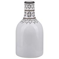 BLUMENVASE Steinzeug weiß Ankon - Weiß, Stein (25cm) - Beliani