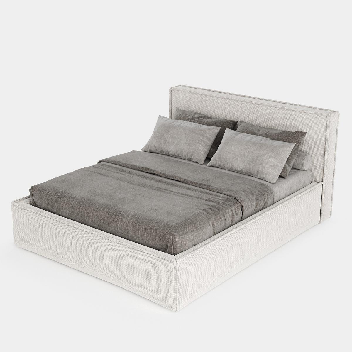 POLSTERBETT Sato mit Stauraum 140/200 cm Creme im Bonita Stoff - Creme/Schwarz, Holz/Holzwerkstoff (140/200cm) - AltaBeds