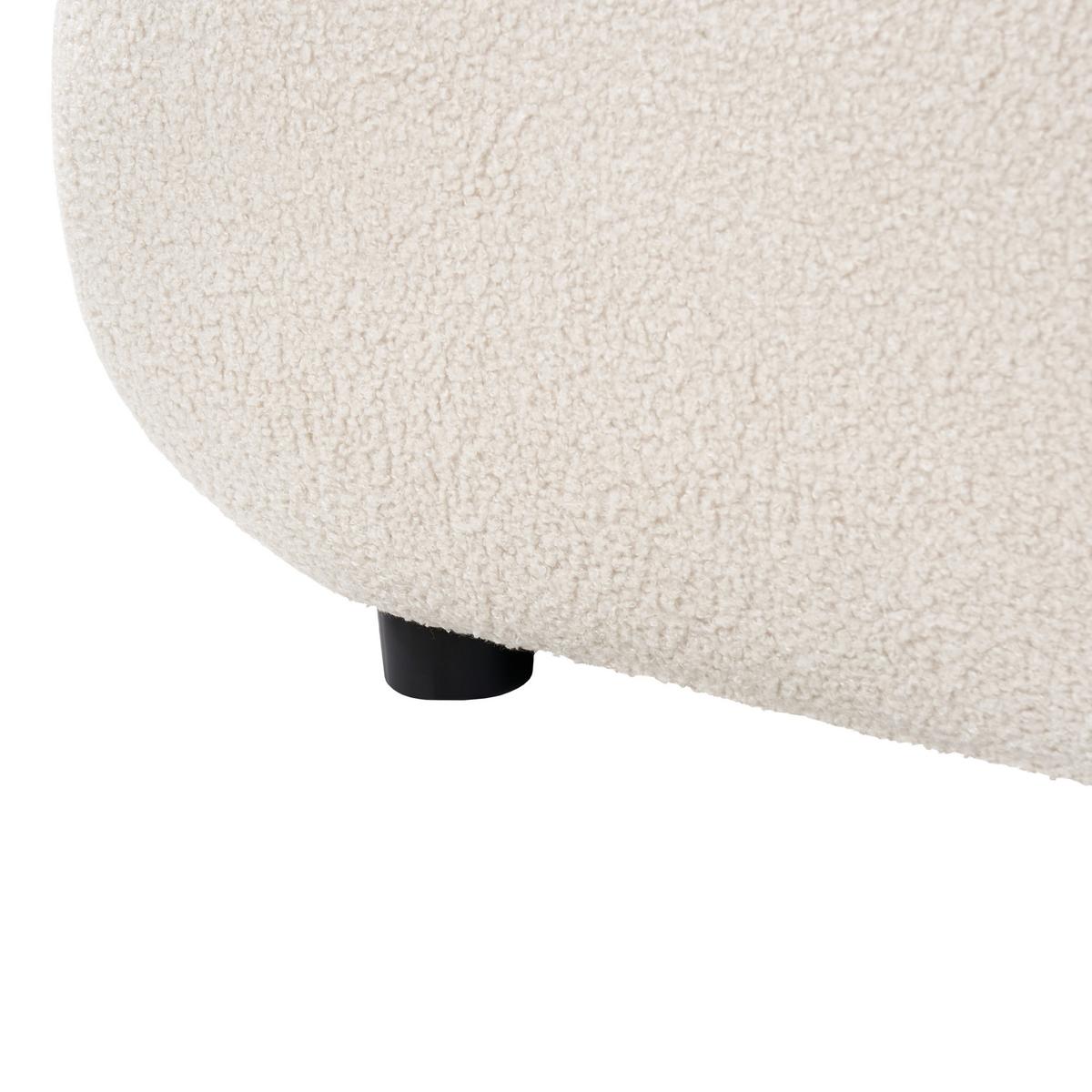 OTTOMANE Bouclé Cremeweiß Salla - Creme, Textil (96/43/78cm) - Beliani
