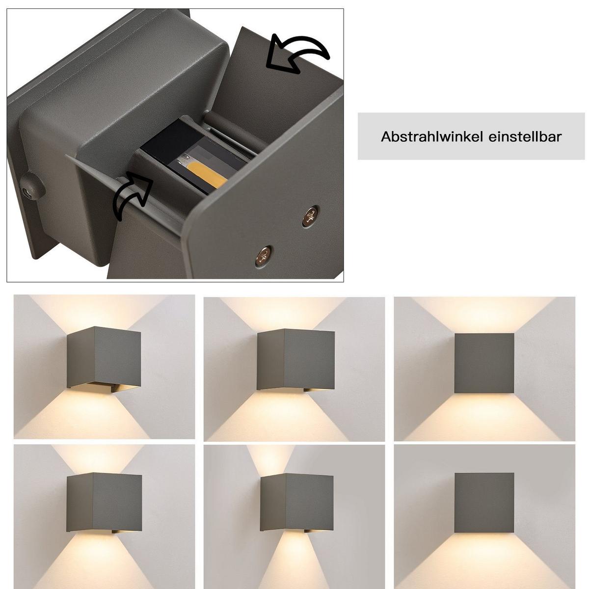 LED WANDLEUCHTE Inspiration 1er-Set - Grau, Metall (10/10/10cm) - Nettlife