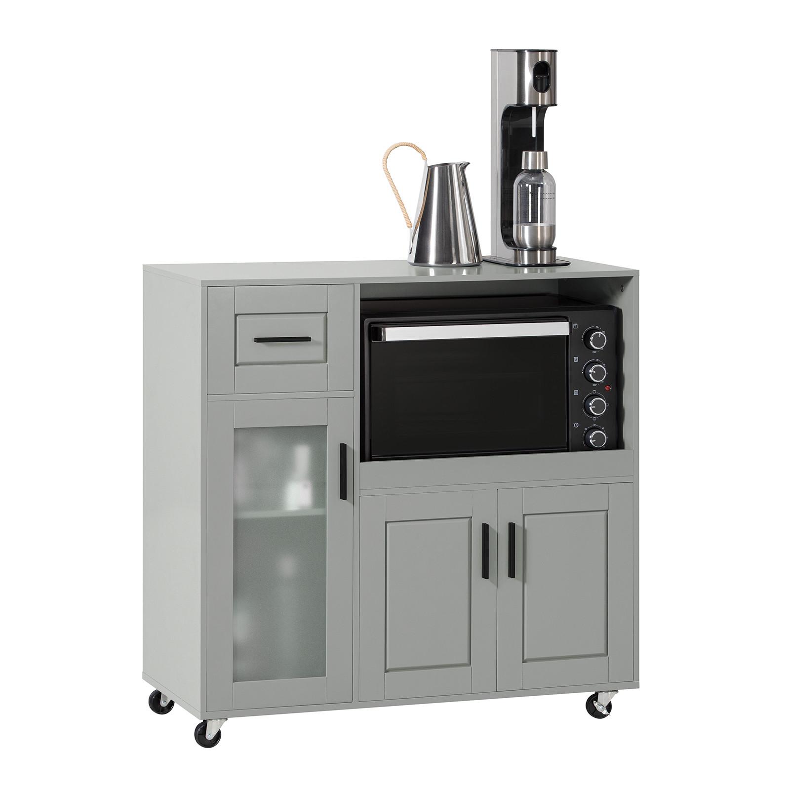 MIKROWELLENSCHRANK Grau - Grau, Holzwerkstoff (89/89/40cm) - SoBuy