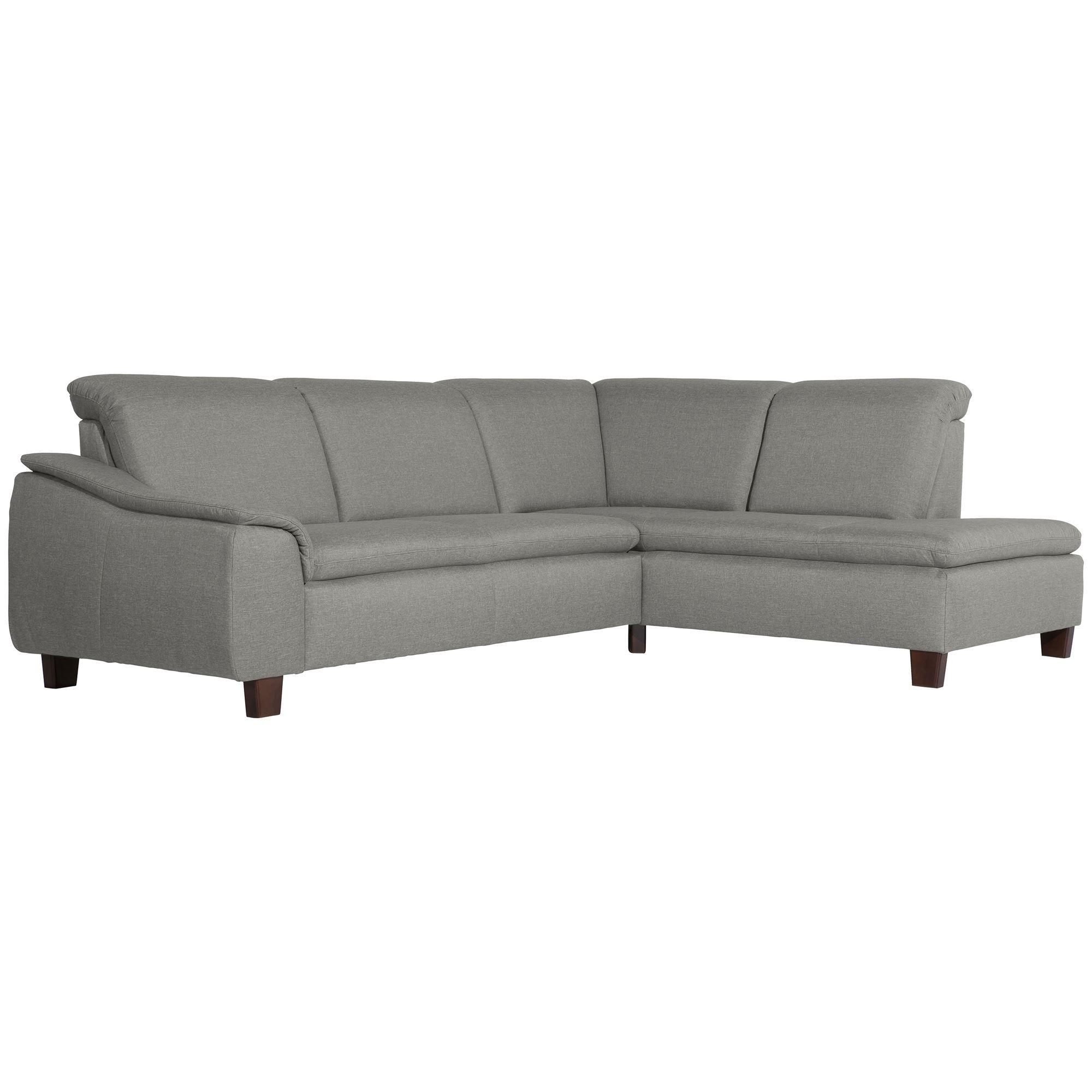ECKSOFA mit Ottomane rechts Kaylil Flachgewebe hellgrau - Hellgrau, Kunststoff (187/247cm) - 58aufmkessel