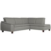 ECKSOFA mit Ottomane rechts Kaylil Flachgewebe hellgrau - Hellgrau, Kunststoff (187/247cm) - 58aufmkessel