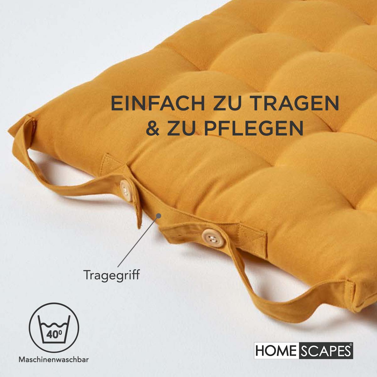 STUHLKISSEN senfgelb 40/40/6,5 cm - Dunkelgelb, Textil (40/40/6.5cm) - Homescapes