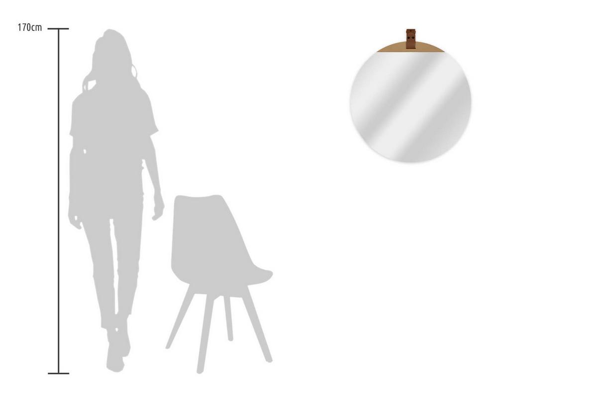WANDSPIEGEL Braun 83,82/76,2 cm - Braun, Leder (8/76.2/1cm) - KUNSTLOFT