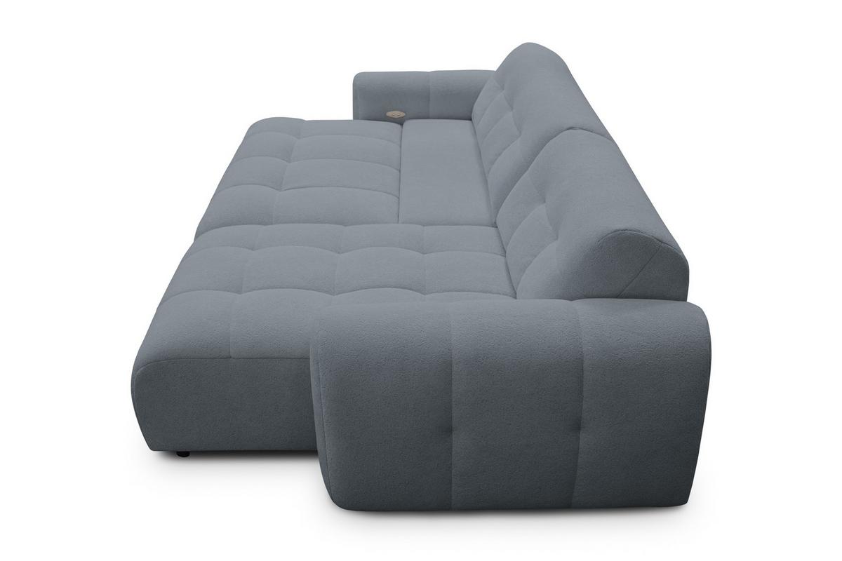 ECKSOFA LUMERO 4-Sitzer RECHTS, graphitfarben - Graphitfarben/Schwarz, Holz/Textil (275/166cm) - Courtois Laville