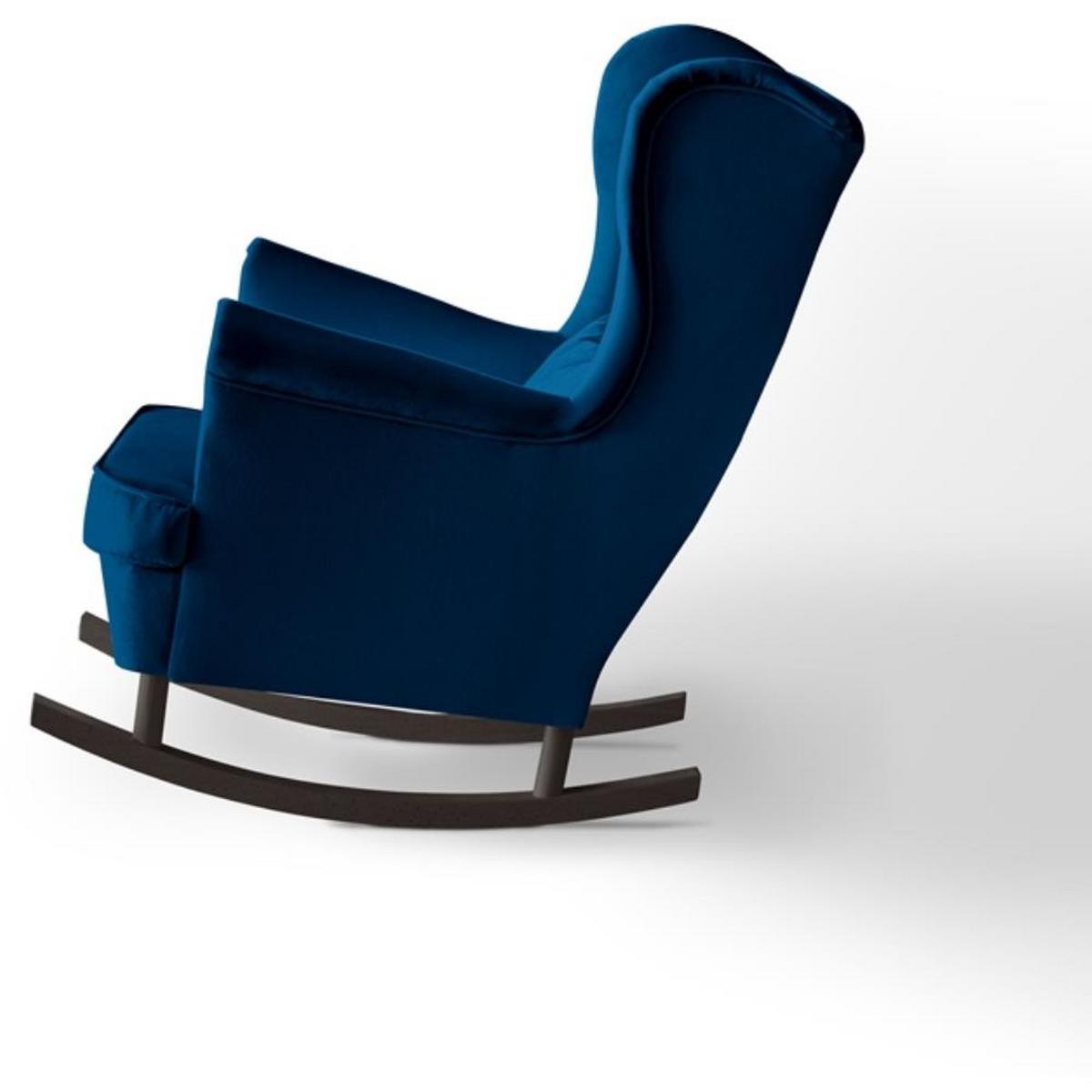 SCHAUKELSTUHL Fabio dunkelblau mit Wenge Beinen - Wengefarben/Dunkelblau, Textil (82/103/108cm) - Beautysofa