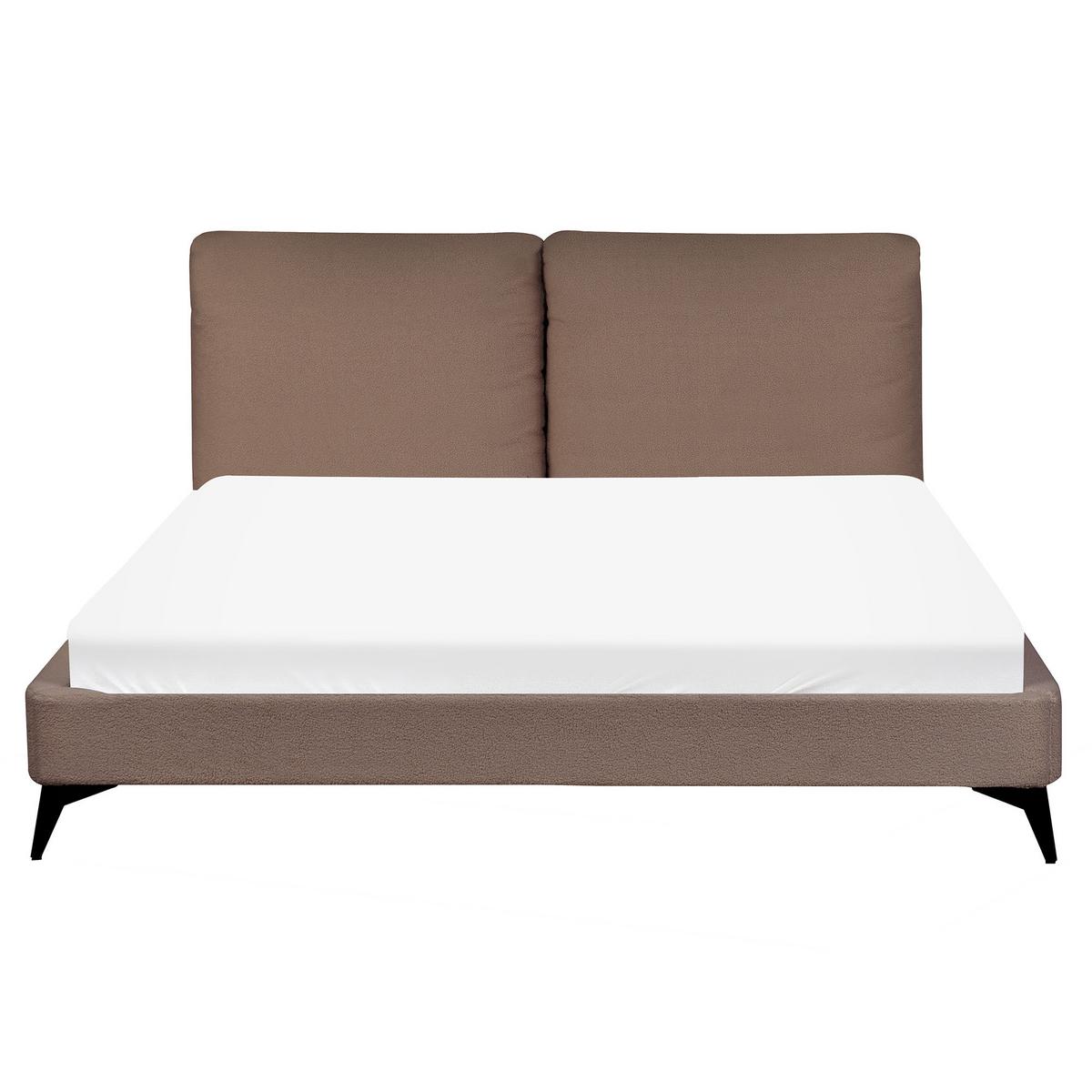 POLSTERBETT mit Lattenrost 160x200 cm Braun Melle - Braun, Textil (160/200cm) - Beliani