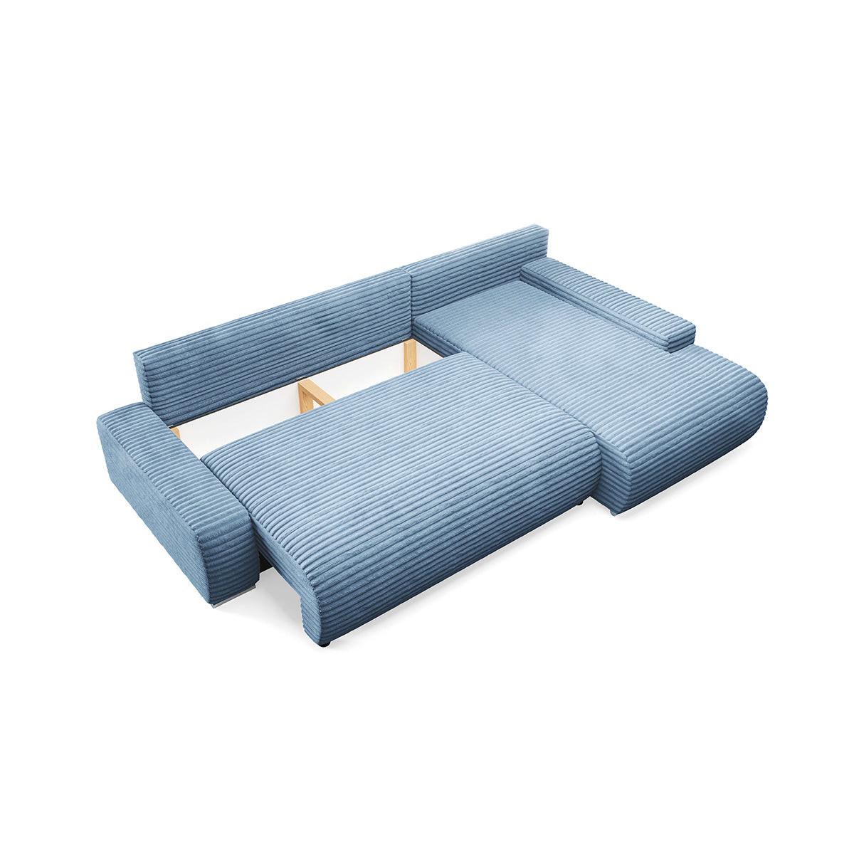 ECKSOFA Ivana 3 Sitzplätze Hellblau - Blau, Holz (265/172cm) - Petits-meubles