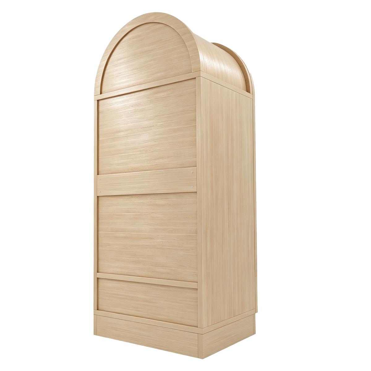 KLEIDERSCHRANK Doppeltüren Kunstrattan Holz mit Schubladen - Naturfarben, Holzwerkstoff (70/170/55cm) - Urban Meuble
