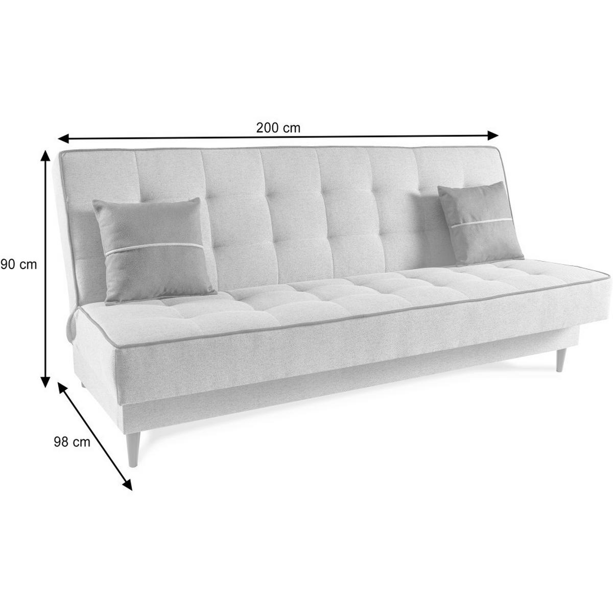 SCHLAFSOFA Bario 3-Sitzer mit Schlaffunktion, Grau - Grau, Textil (200/90/98cm) - Beautysofa