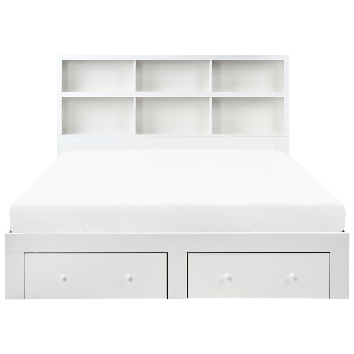 BETT mit Schubladen 180/200 cm MDF-Platte Weiß Tarare - Weiß, Holzwerkstoff (180/200cm) - Beliani