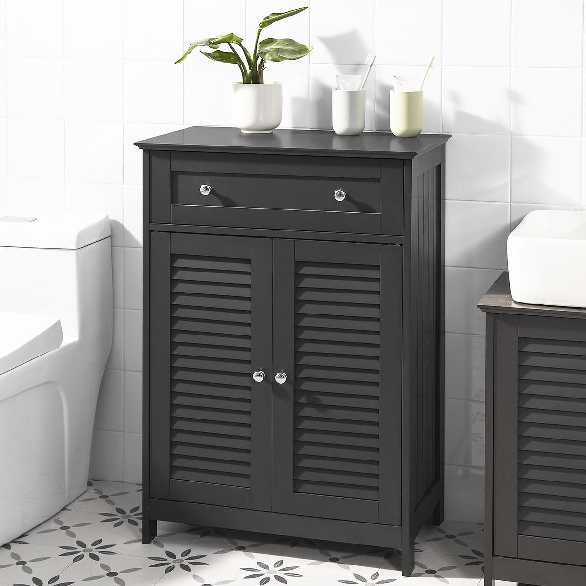 BADEZIMMERSCHRANK Grau - Grau, Holzwerkstoff (60/87/35cm) - SoBuy