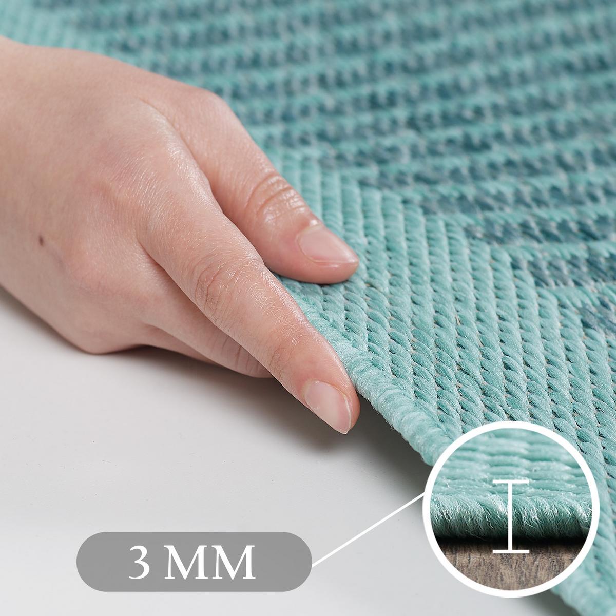 TEPPICH Outdoor DAFNE in Blau, einfarbig, 240 x 340 cm - Blau, Textil (340/240cm) - KADIMA DESIGN