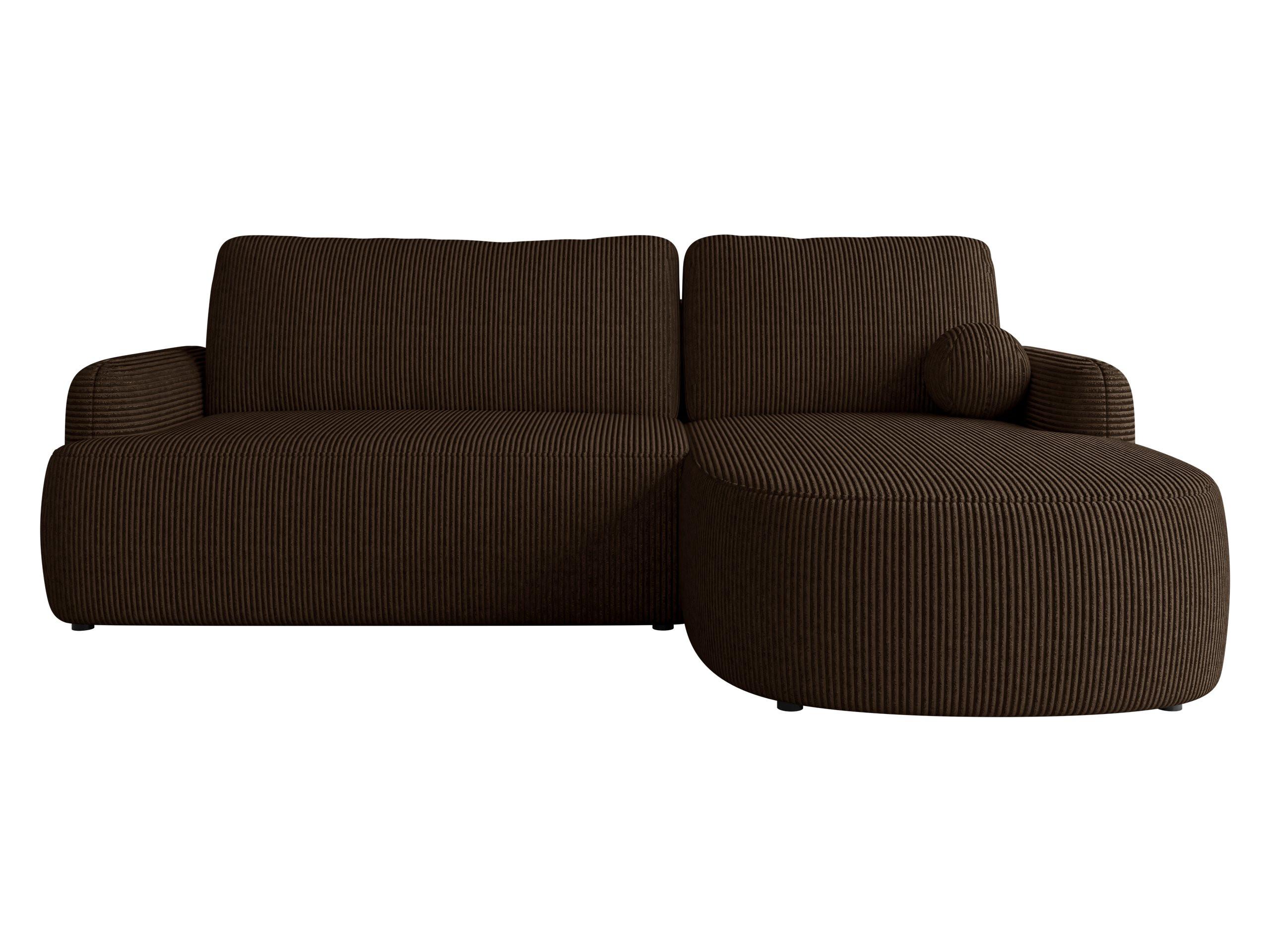 ECKSOFA Loridu Cord, Seite: Rechts - Schwarz/Braun, Holz/Kunststoff (250/174cm) - MIRJAN24