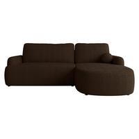 ECKSOFA Loridu Cord, Seite: Rechts - Schwarz/Braun, Holz/Kunststoff (250/174cm) - MIRJAN24