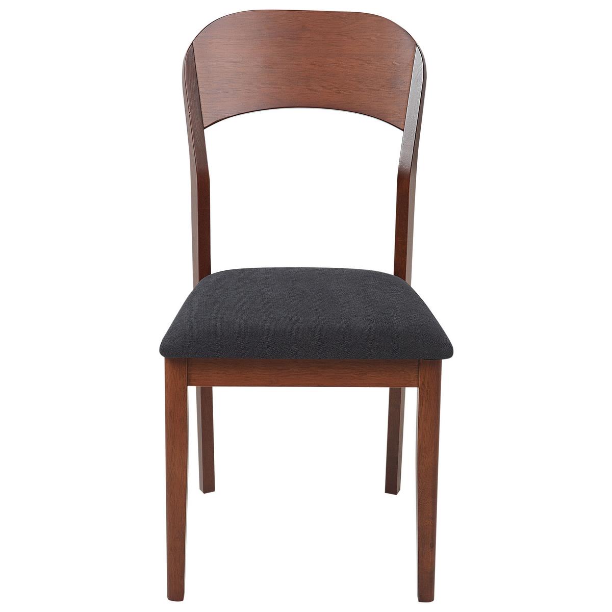 ESSZIMMERSTUHL 2er-Set Dunkler Holzfarbton Alvin - Dunkelbraun/Schwarz, Holz (44/90/53cm) - Beliani