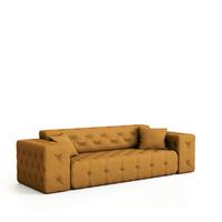 SOFA 3-sitzer Chantal - Dunkelgelb, Holzwerkstoff/Textil (251/78/96cm) - Fun Möbel