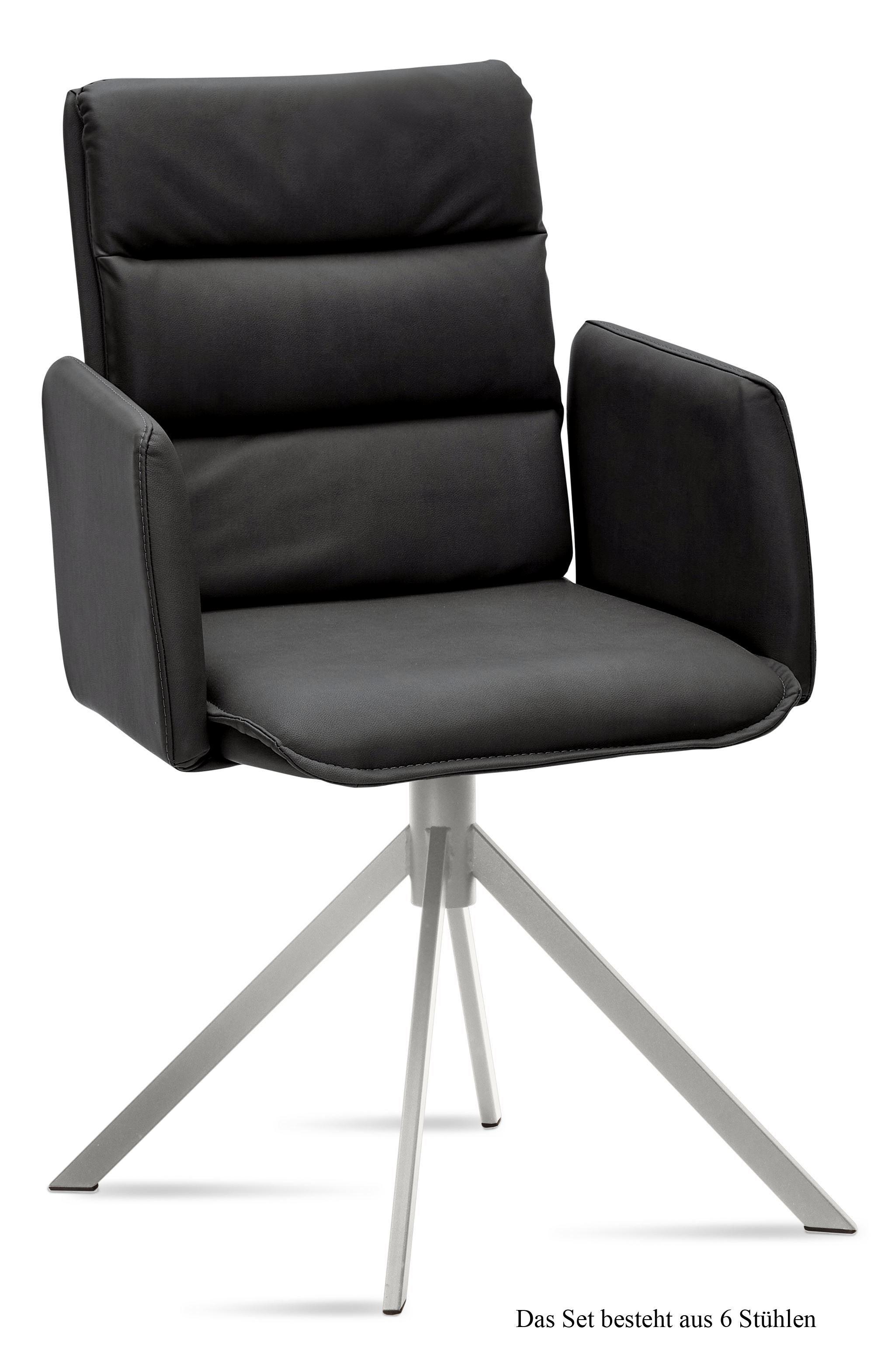 ARMLEHNSTUHL (6er-Set) Dorree 52x92x60 Edelstahl/Anthrazit - Edelstahlfarben/Anthrazit, Kunststoff (60/92/52cm) - 58aufmkessel