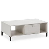 COUCHTISCH Javea 1 Schublade 2 Löcher - Weiß, Holzwerkstoff (37/100/60cm) - VS Venta-stock