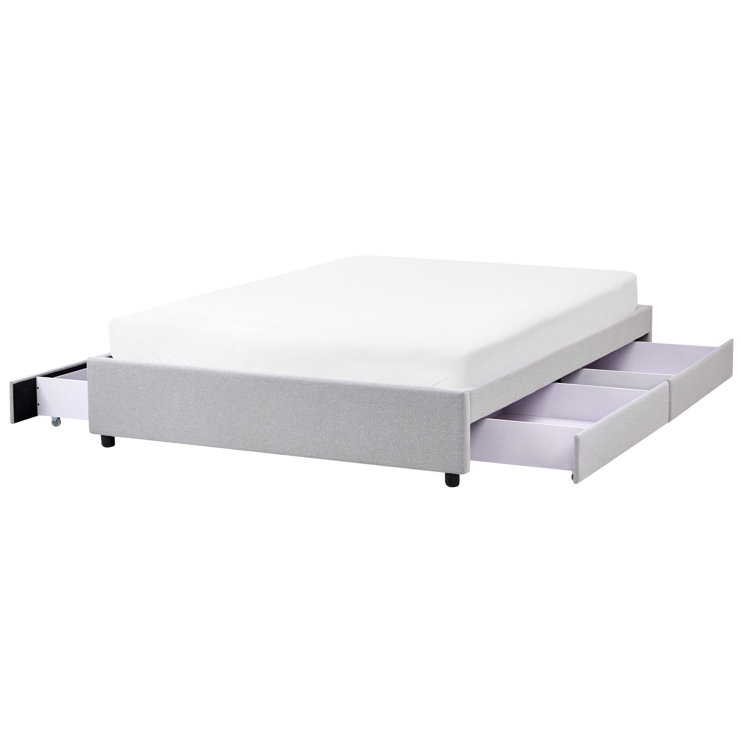BETT 140/200 cm Hellgrau Prades - Hellgrau, Textil (140/200cm) - Beliani