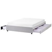 BETT 140/200 cm Hellgrau Prades - Hellgrau, Textil (140/200cm) - Beliani