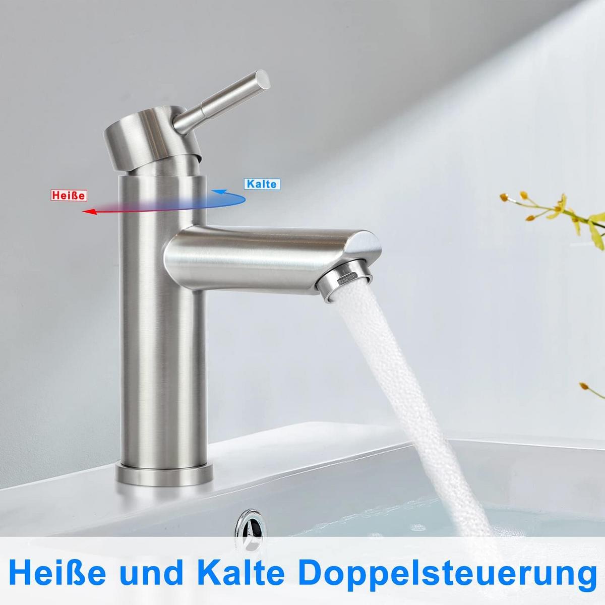 WASCHTISCHARMATUR Wellana 14.6/4.6/17.4 cm - Nickelfarben, Metall (4.6/17.4/14.6cm) - ZMH
