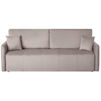 SCHLAFSOFA 3-Sitzer Samtstoff Taupe Egge - Taupe, Textil (220/88/93cm) - Beliani