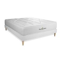BETT Windsor Taschenfederkern und Memory-Schaum 120 x 210 cm h1 - Kit Bettgestell Weiß - Beige/Weiß, Karton/Holz (120/210cm) - ROYAL PALACE BEDDING
