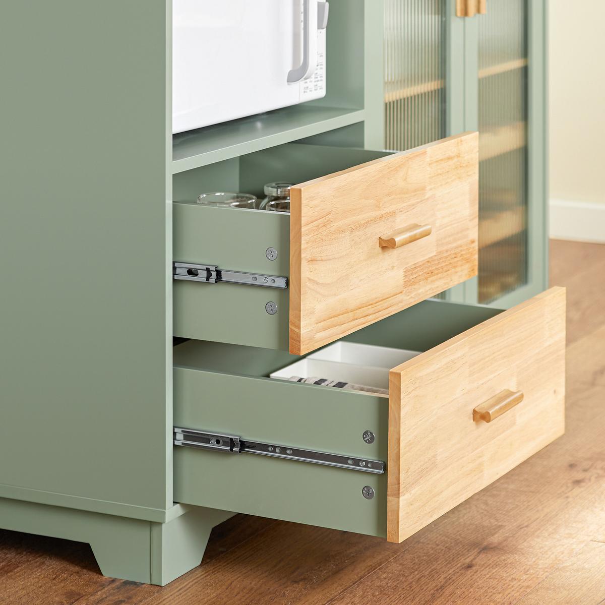 KÜCHENSCHRANK Grün - Grün, Glas/Holz (120/90/40cm) - SoBuy