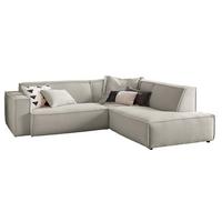 ECKSOFA SAMU Steingrau Cord - Greige/Schwarz, Textil (254/224cm) - KAWOLA