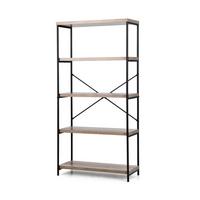 BUCHERREGAL Grau - Grau, Holz (79/160/35cm) - COSTWAY
