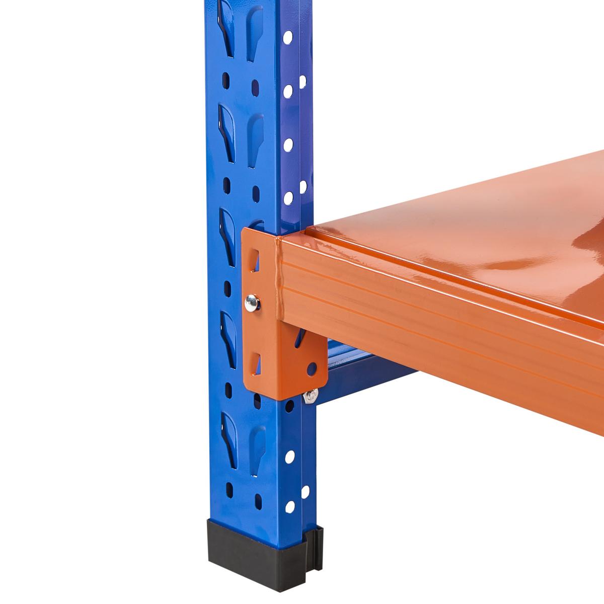 GARAGENREGAL Metall 200/150 cm Orange Fiuggi - Blau/Orange, Metall (150/200/60cm) - Beliani