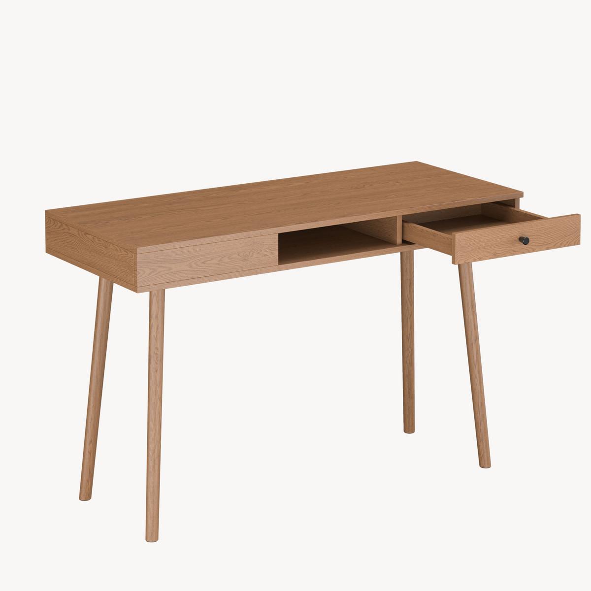 SCHREIBTISCH Habo - Dunkelbraun, Holzwerkstoff/Metall (48/115/75cm) - [en.casa]
