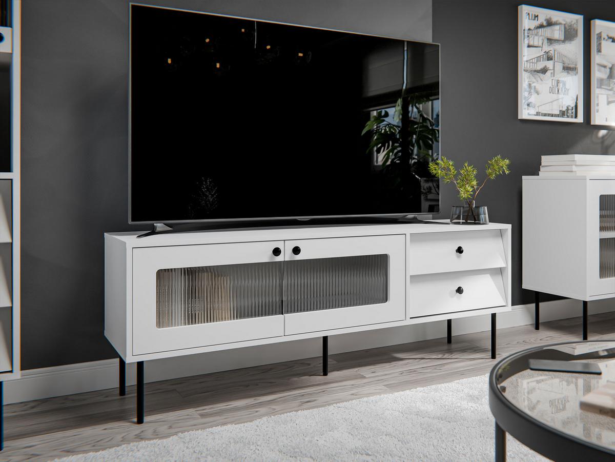 TV-LOWBOARD Valerio 150 - Schwarz/Weiß, Holzwerkstoff/Kunststoff (150/55/39cm) - MIRJAN24