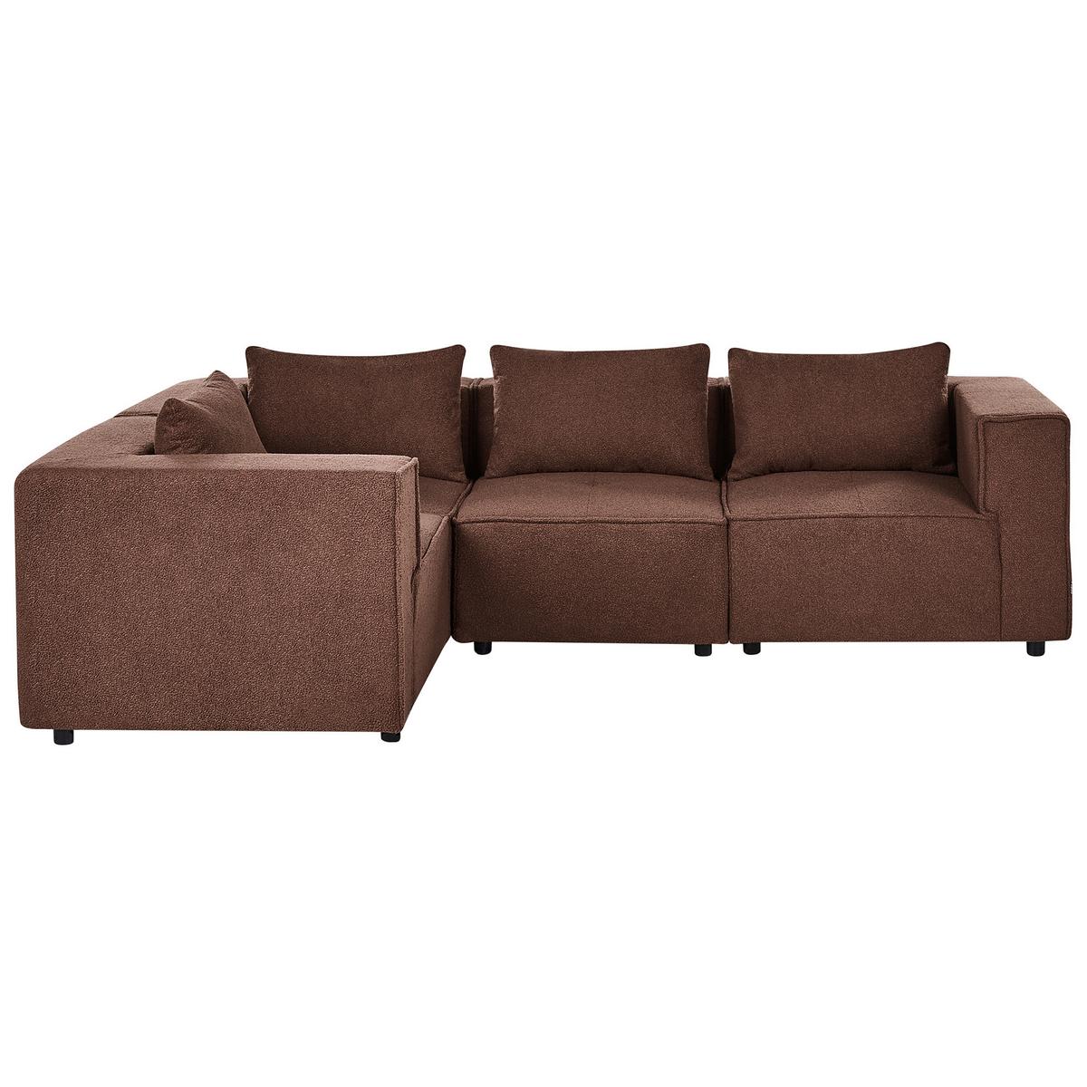 ECKSOFA Modul 4-Sitzer rechtsseitig Braun Bouclé Axebo - Braun, Textil (258/188cm) - Beliani