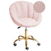 SCHREIBTISCHSTUHL Rosa Annabelle - Pink/Goldfarben, Textil (66/81/39cm) - Beliani