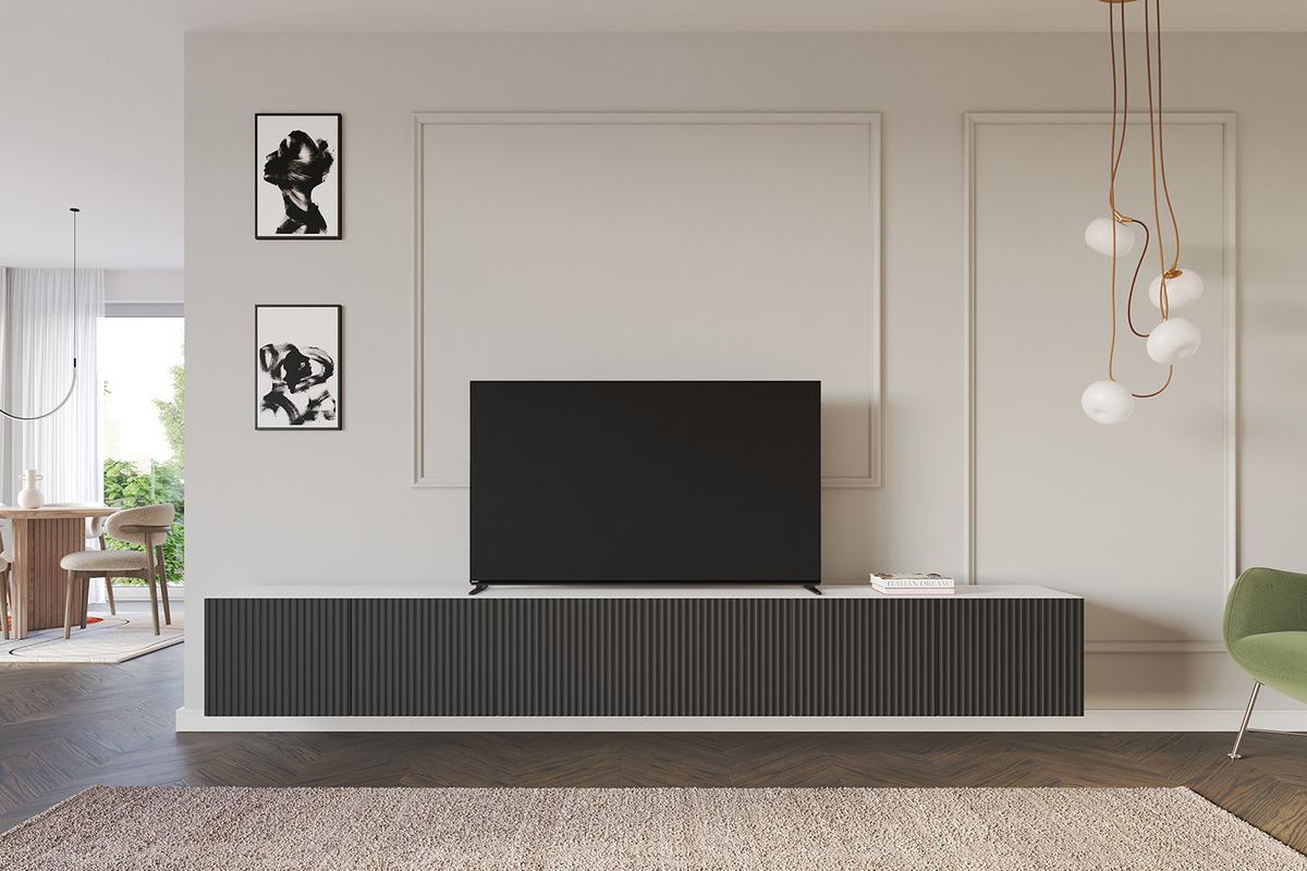 LOWBOARD NOA-2-W 3x100x40x40 cm - Weiß / Schwarz - Schwarz, Holzwerkstoff (300/40/40cm) - ALTDECOR