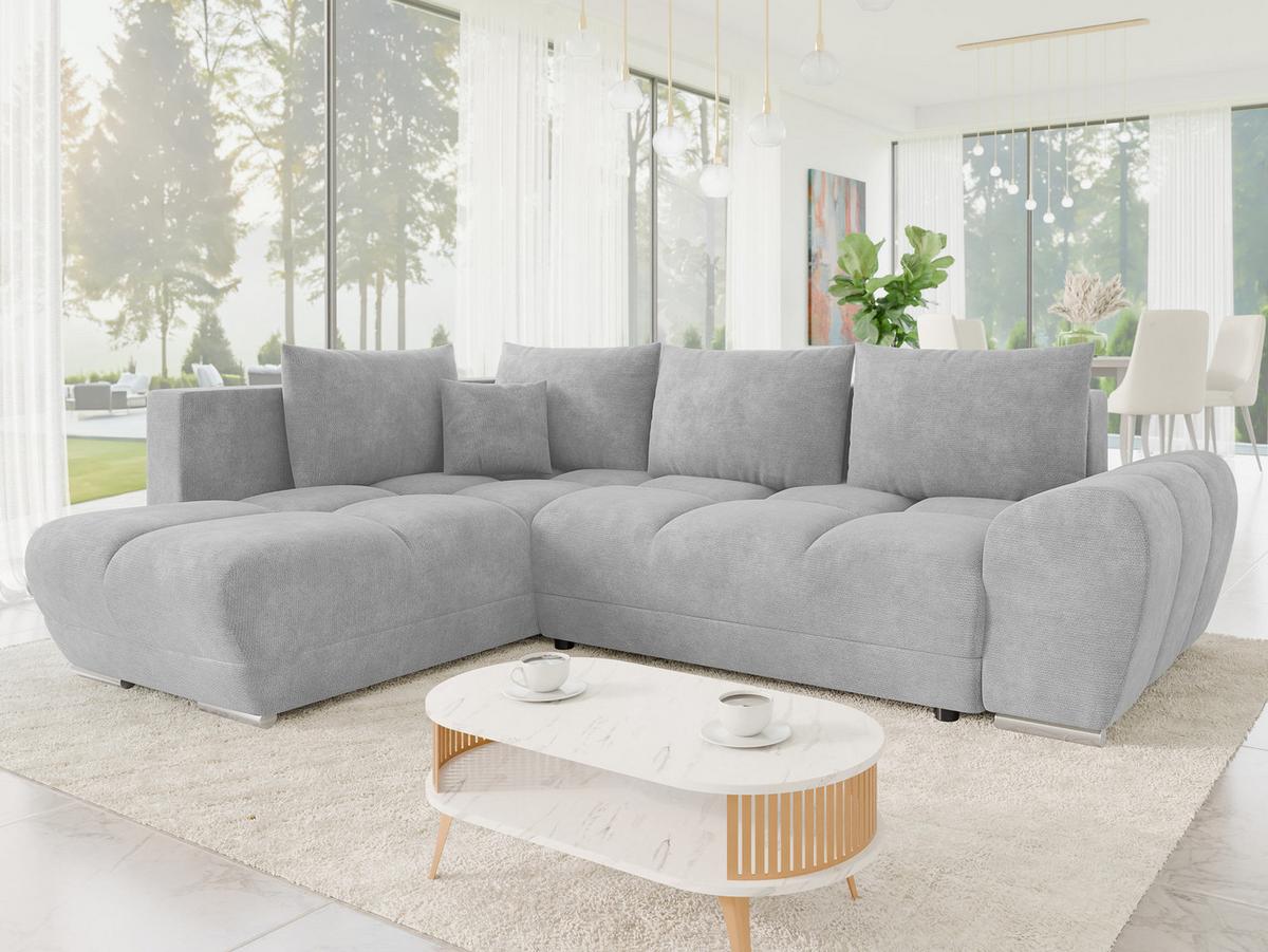 ECKSOFA Forest, Seite: Links - Silberfarben/Schwarz, Holz/Kunststoff (290/183cm) - MIRJAN24
