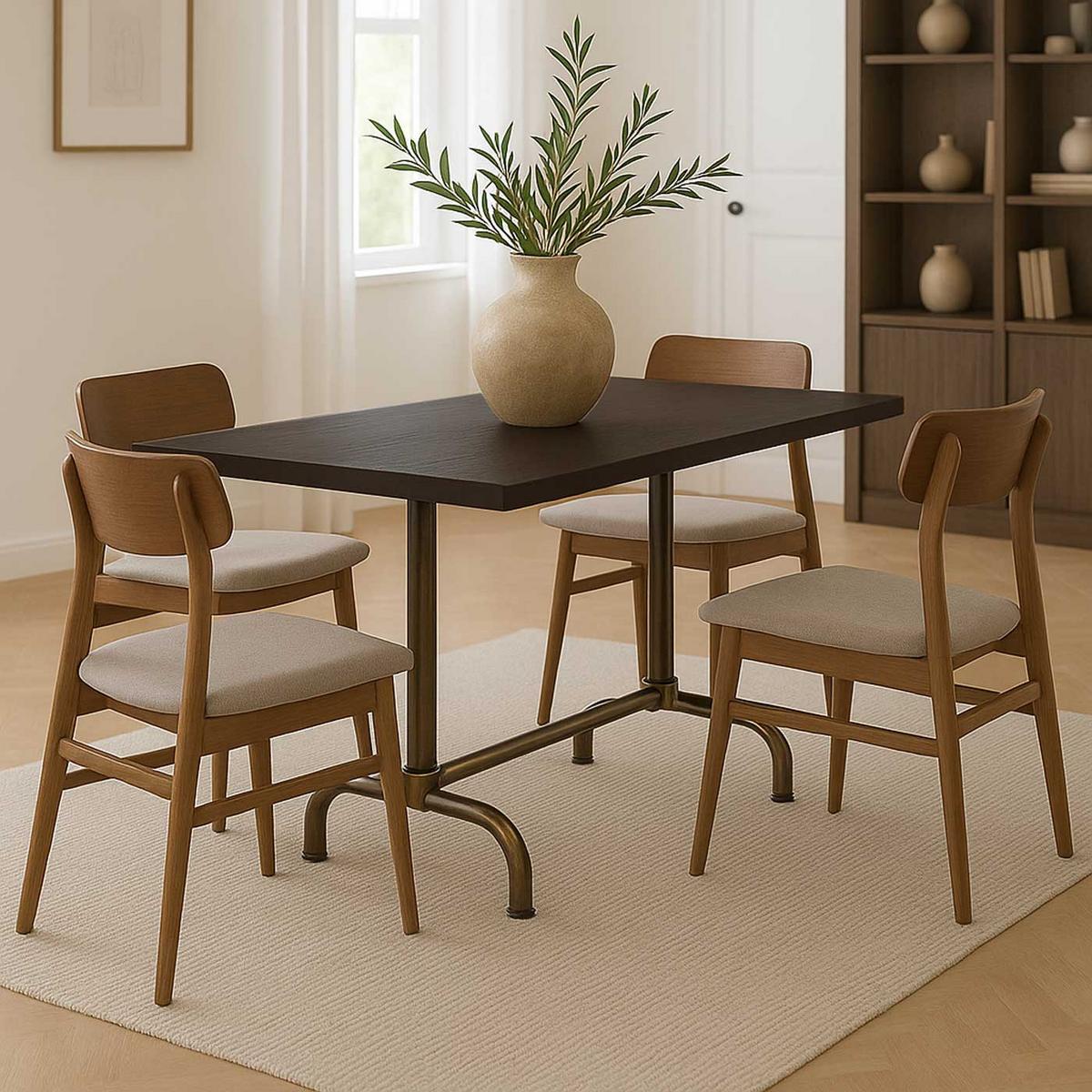 ESSZIMMERTISCH eckig Braun, Bronze - Braun/Bronzefarben, Holz (80/140/74cm) - MCW