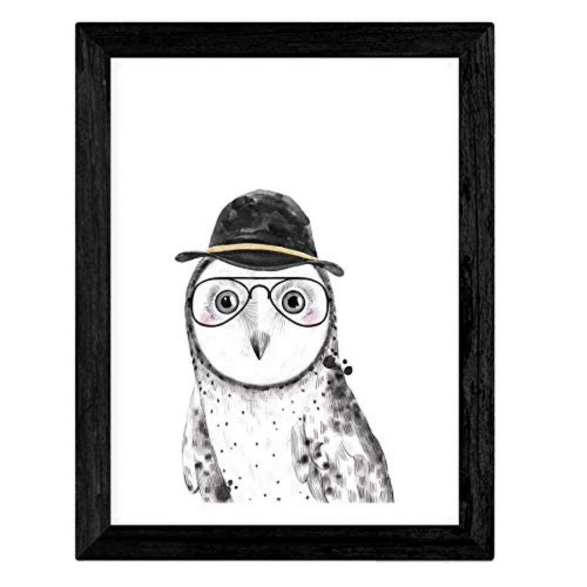 POSTER Set mit 4 Kinder Tiere mit Gläsern A3 Rahmenlos - Klar, Papier (29.7/3cm) - Nacnic