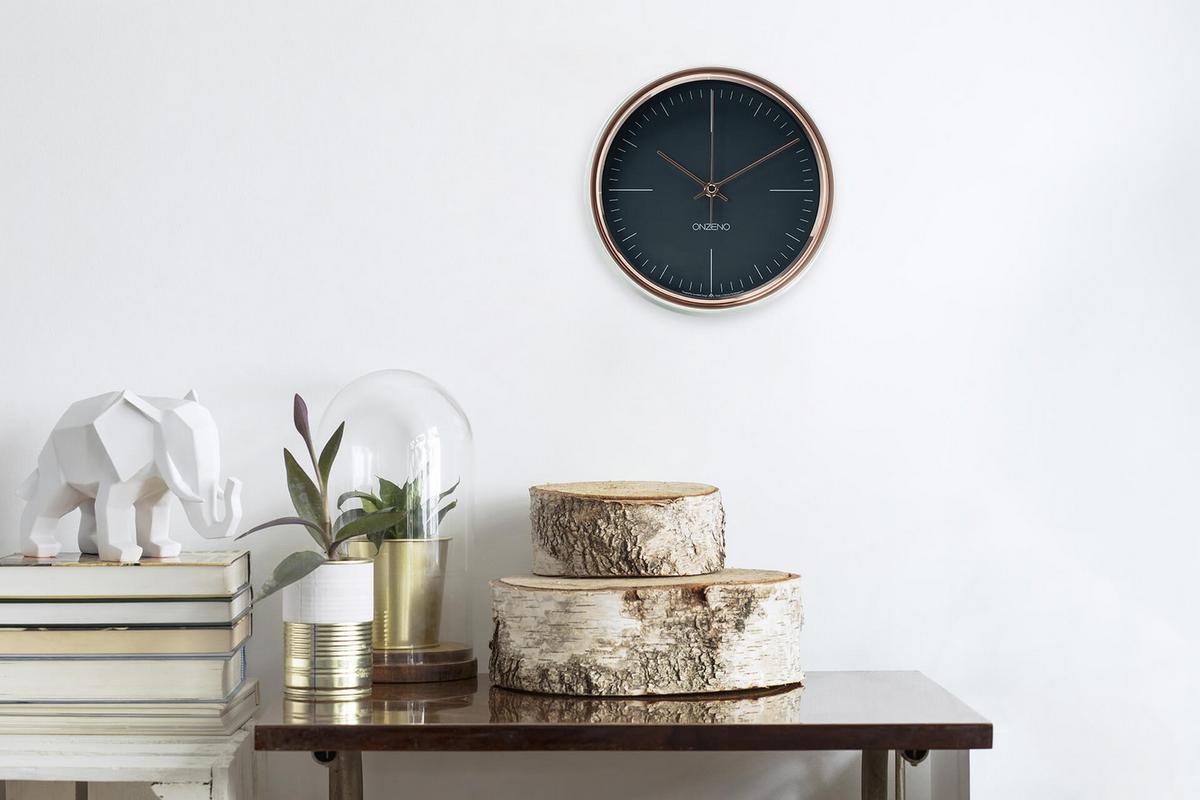 WANDUHR Design Schwarz 22/22 cm - Schwarz, Glas/Holzwerkstoff (22.4/22.4/8cm) - ONZENO