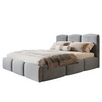 BETT 180x200 - Polsterbett mit Bettkasten und Metallrahmen - Modern Betten - Weicher Jasminstoff - Kollektion Zoya - Grau - Grau, Holz/Textil (180/200cm) - Alpi-Möbel