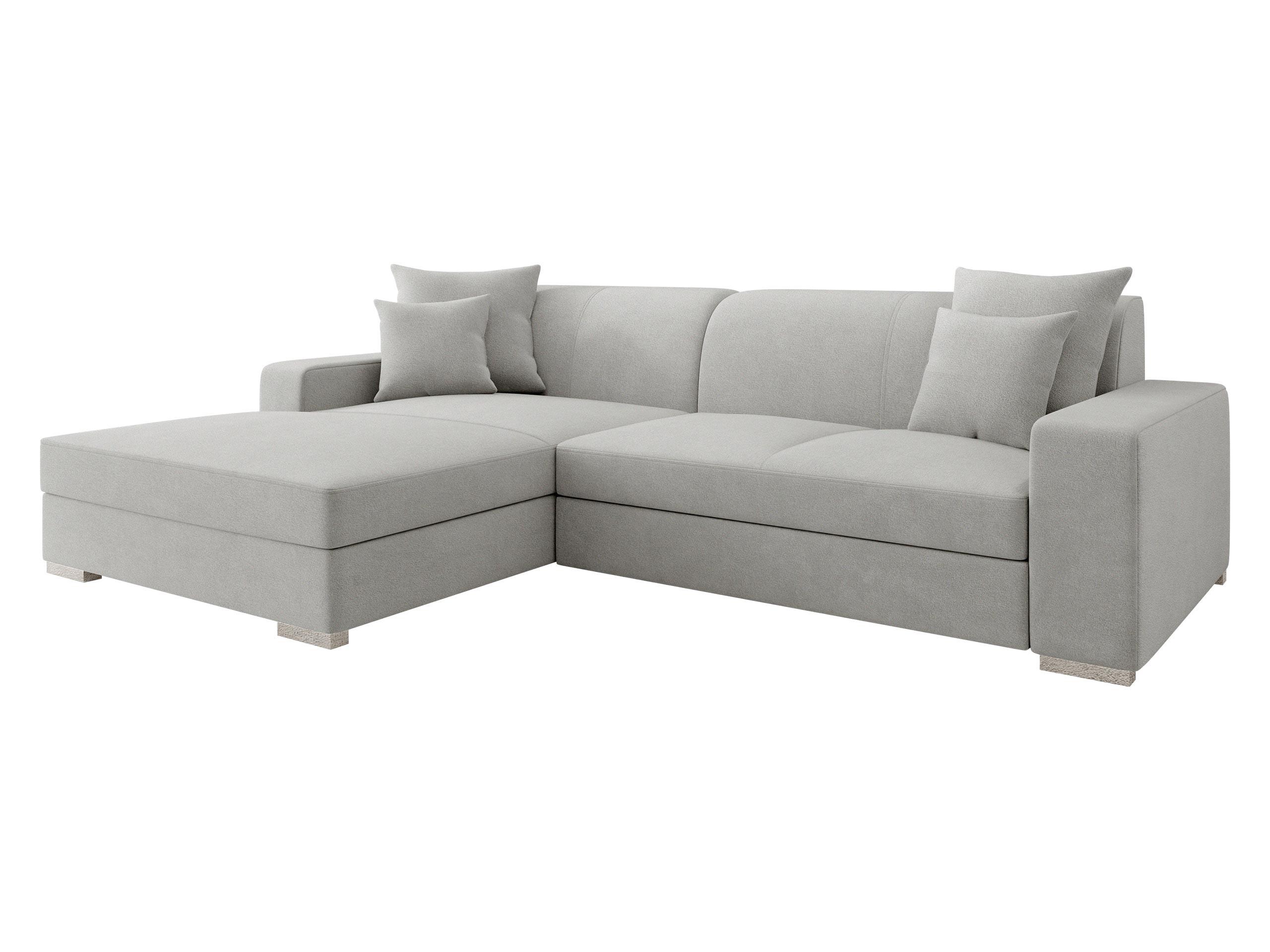 ECKSOFA Mexico, Seite: Links - Chromfarben/Hellgrau, Holz/Kunststoff (263/178cm) - MIRJAN24